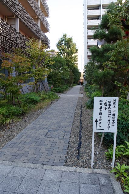 本殿脇の北参道へ。左には大きなマンション。