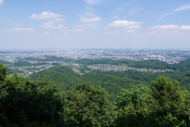 東側の幅広い眺望が見渡せます。ずっと風景がなかったので一気に解放感。