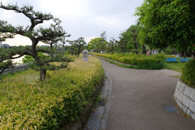 川沿いの公園を進んで行きます。