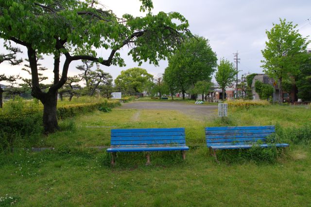 陸側にはちょっとした広場があります。