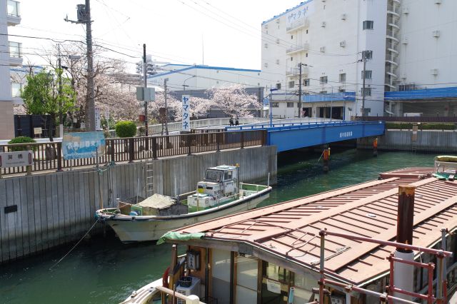 永代橋を渡り永代河岸通りを進むと右側に大横川が現れます。
