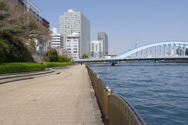 永代橋付け根が公園の端っこです。