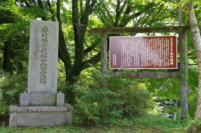 慰霊碑や解説の看板。