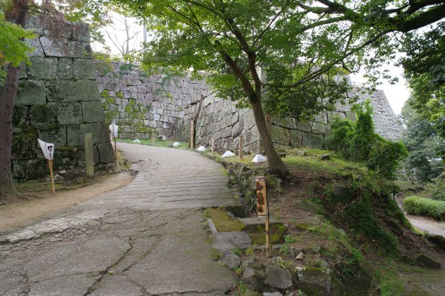 二の丸への入口前、右側へ進み三の丸を回ります。