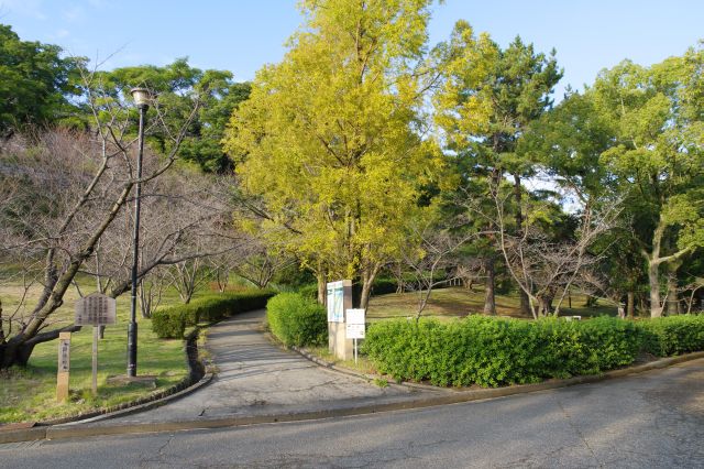 搦手口に降りると公園らしい雰囲気になります。