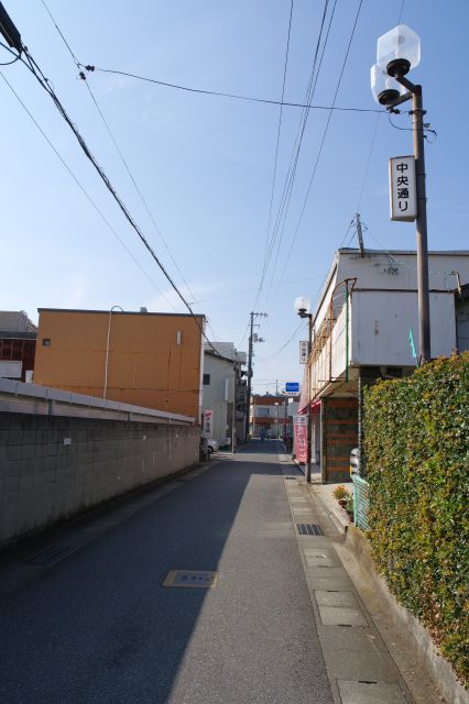 住宅や商店が立ち並ぶ静かな路地です。