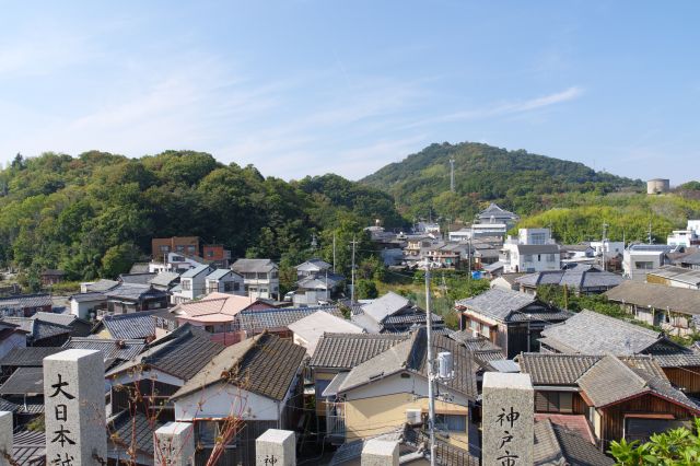 西側の風景。