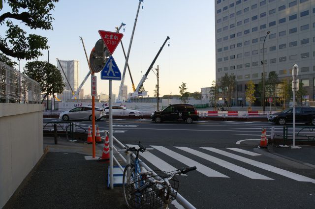 車通りの多い新大橋通りに到達します。