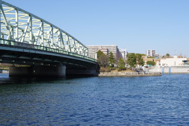 相生橋の先の中の島公園。