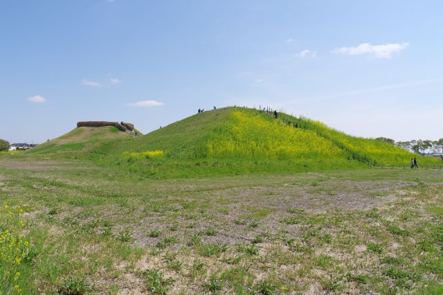 隣の稲荷山古墳へ。前方後円墳です。