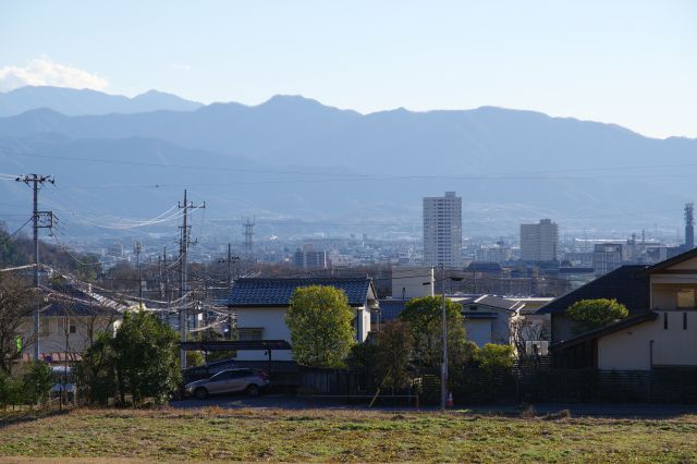 甲府の中心街方面。