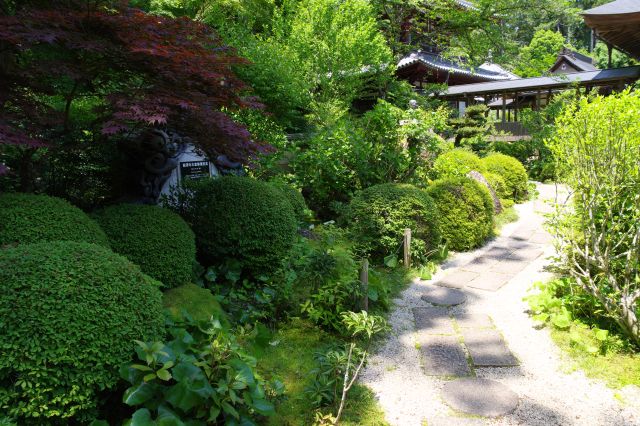 この小路も庭園風造形の美しいものです。