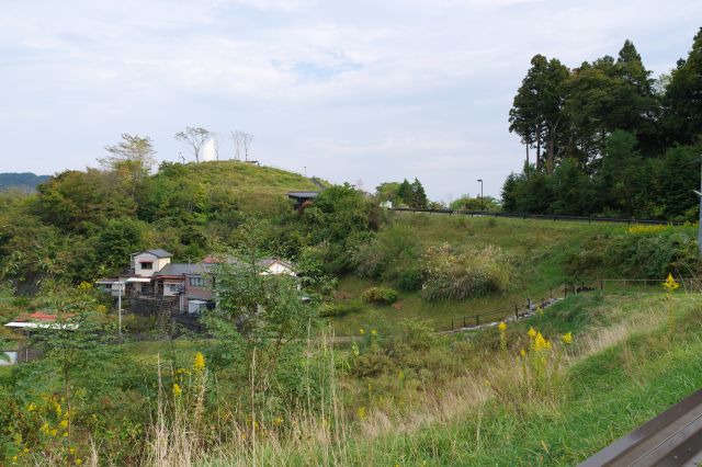 尾根道を進みます。丘が公園の中心部。