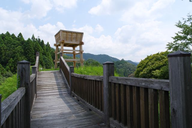 橋から見る南物見台。