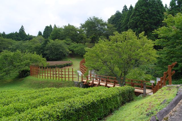 最初は表曲輪へ。柵は新しい雰囲気。