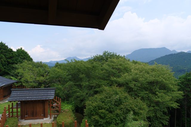 本丸大手門側へ。豊かな山中の風景でした。