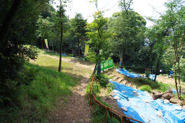 少し下って発掘調査エリアへ、本来は右から来るはずでした。