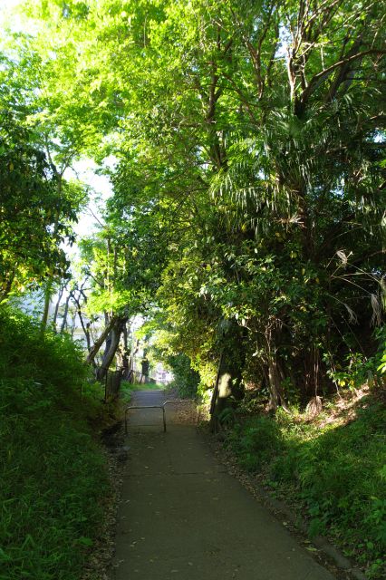 しばらく進むと車止めへ。
