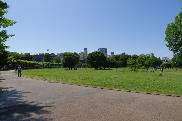 広場を振り返る。