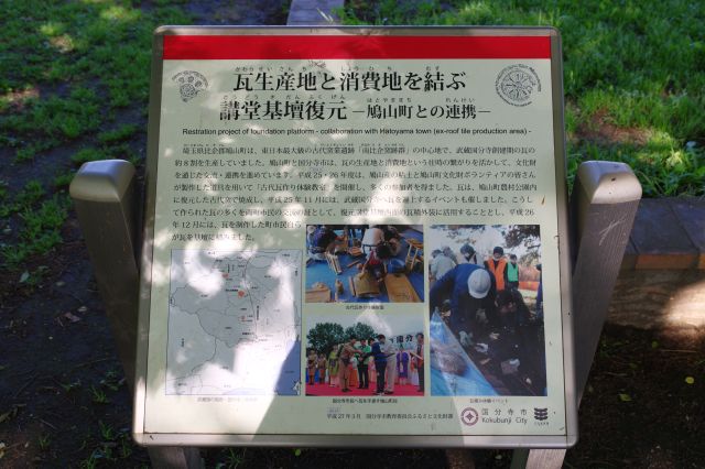 瓦生産地と消費地を結ぶ講堂基壇復元の解説。