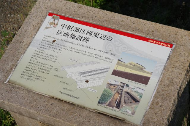 中枢部区画東辺の区画施設跡の解説。