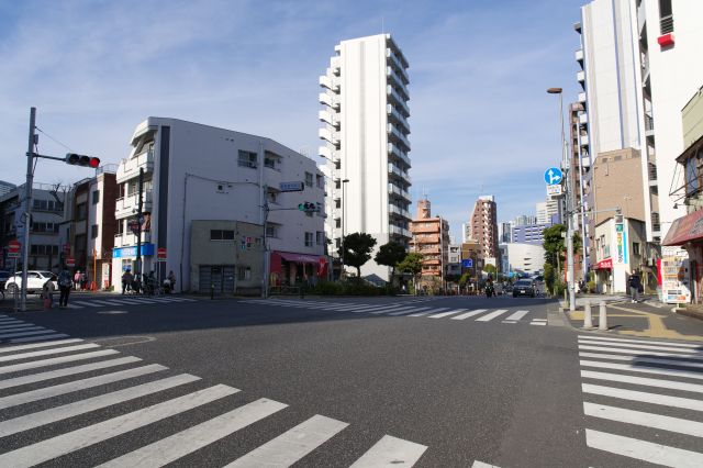 天王洲アイル方面。車が沢山行き交います。聖蹟公園もこの先に。
